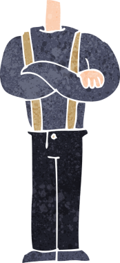 katlanmış kollu karikatür gövdesi (bir insan tarafından çizilen ve eşleştirilen karikatürler)