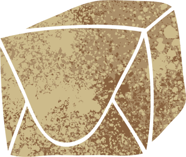 Retro illüstrasyon tarzı garip çizgi film kahverengi paketi bir insan tarafından çizilmiş.