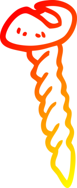 Bir insan tarafından çizilmiş metal bir vidanın sıcak çizgi çizimi