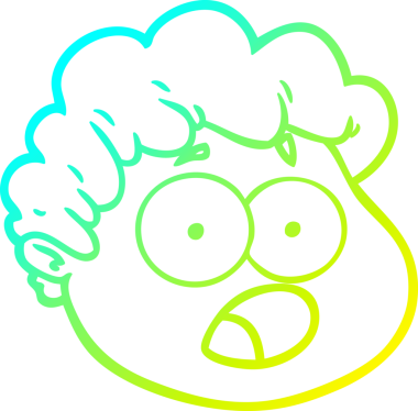 Bir insan tarafından çizilmiş bir çizgi film erkek yüzü çizimi.