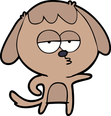 Bir insan tarafından çizilmiş, sıkılmış bir köpek.