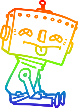 gökkuşağı gradyan çizgisi bir insan tarafından çizilmiş robot çizgi