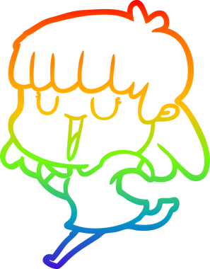 gökkuşağı gradyan çizimi bir insan tarafından çizilmiş bir karikatür kadın