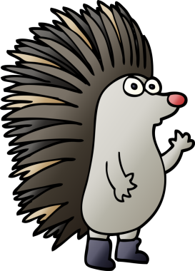 Bir insan tarafından çizilmiş çivili kirpi.