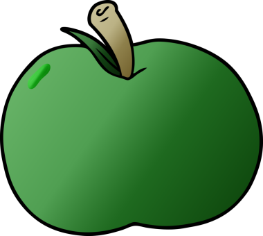 bir insan tarafından çizilmiş elma karikatürü