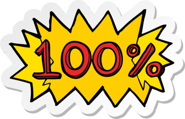 Bir insan tarafından% 100 çizilmiş bir karikatür çıkartması.