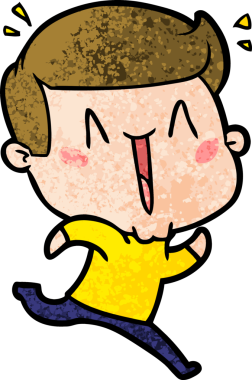 Bir insan tarafından çizilmiş heyecanlı bir çizgi film.