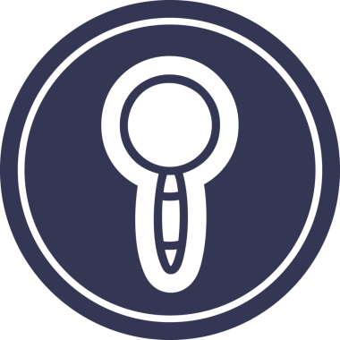 Bir insan tarafından çizilmiş büyüteç dairesel simge