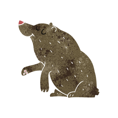 Bir insan tarafından çizilmiş serbest çizgi film ayısı.