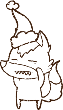 Bir insan tarafından çizilmiş Noel Köpeği Kömürü