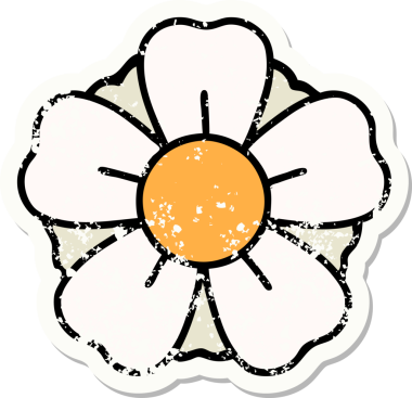 Bir insan tarafından çizilmiş geleneksel bir çiçek stili dövmesi.