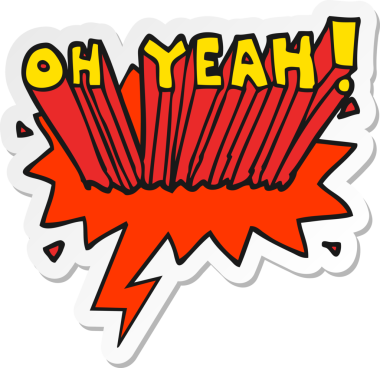 Çizgi film metni. Evet! Bir insan tarafından çizilmiş konuşma kabarcığı etiketi ile