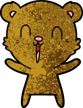 Bir insan tarafından çizilmiş bir çizgi film karakteri.