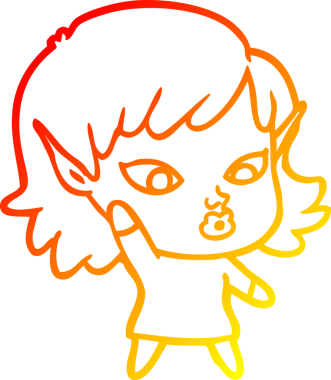 Bir insan tarafından çizilmiş güzel bir elf kızı çizimi.