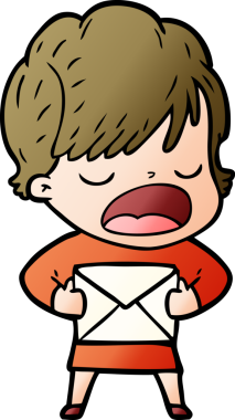 Bir insan tarafından çizilmiş bir karikatür kadın konuşuyor.