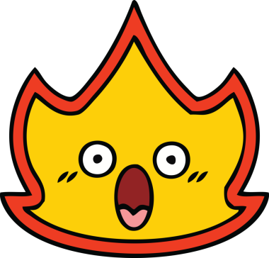 Bir insan tarafından çizilmiş güzel bir ateş karikatürü.