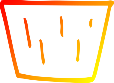 Bir insan tarafından çizilmiş bir kek kabının sıcak gradyan çizgisi.