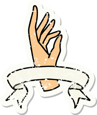 Bir insan tarafından çizilmiş eski bir çıkartma.