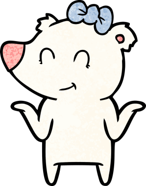 Bir insan tarafından çizilmiş kutup ayısı karikatürü