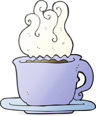 Bir insan tarafından çizilmiş serbest çizim kahve fincanı.