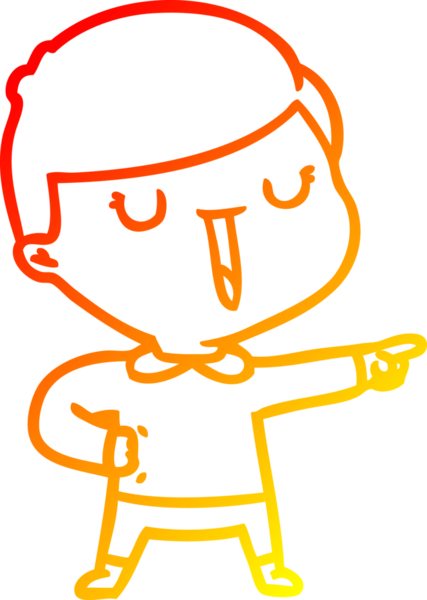 Bir insan tarafından çizilen mutlu bir çocuğun sıcak çizgi çizimi.