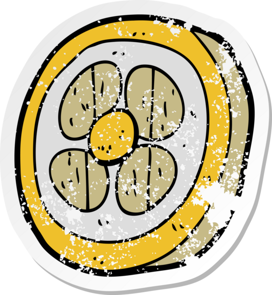 Bir insan tarafından çizilmiş ortaçağ kalkanının gerilmiş çıkartması.