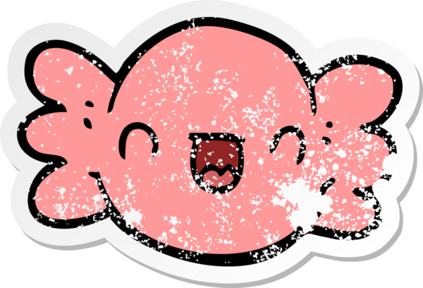 Bir insan tarafından çizilmiş karikatür yapıştırması.