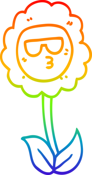 gökkuşağı gradyan çizimi bir insan tarafından çizilmiş bir karikatür çiçeği