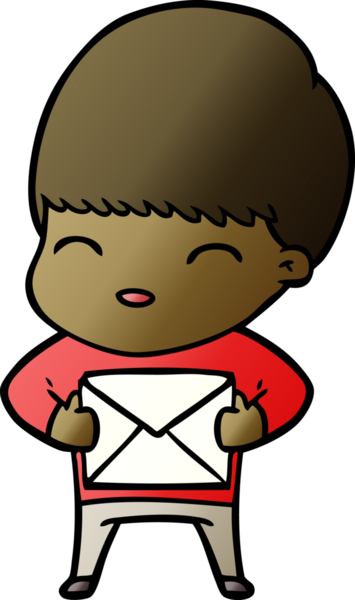 Bir insan tarafından çizilmiş mutlu çizgi film çocuğu.