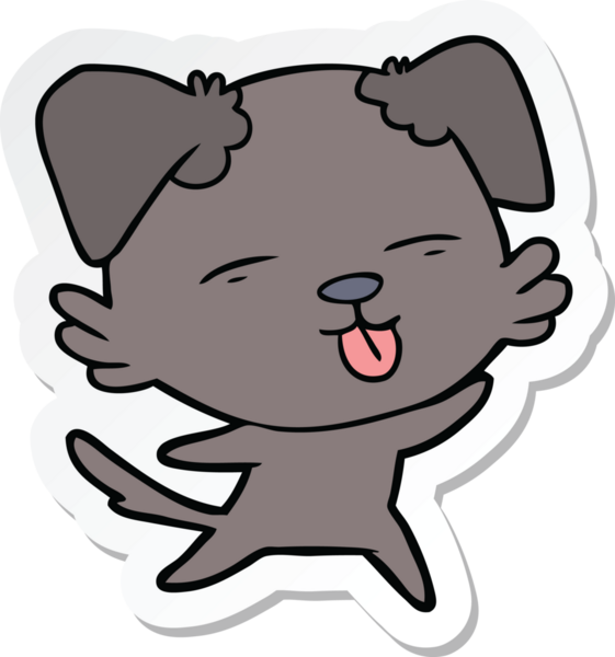 Bir insan tarafından çizilmiş bir köpeğin çıkartması.