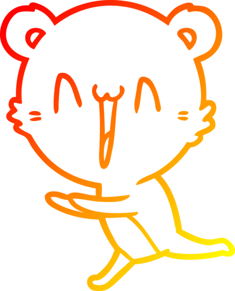 Bir insan tarafından çizilmiş koşu ayısının sıcak çizgi çizimi