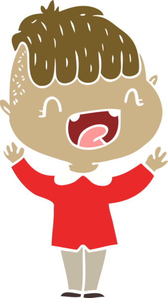 Düz renkli çizgi film mutlu çocuk bir insan tarafından çizilmiş.