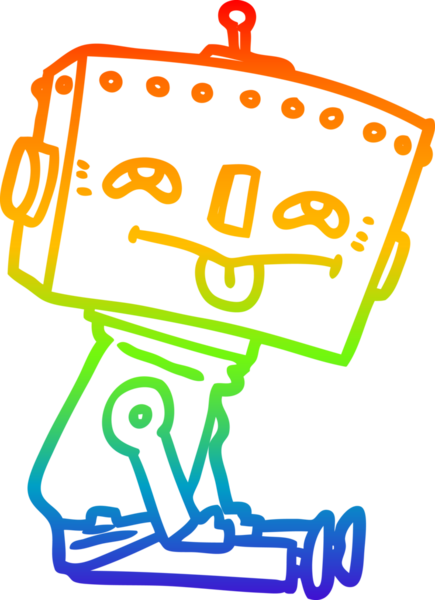 gökkuşağı gradyan çizgisi bir insan tarafından çizilmiş robot çizgi