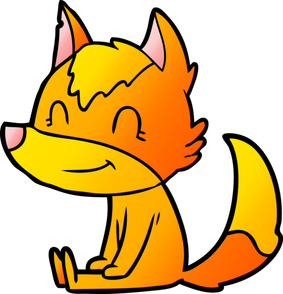 Bir insan tarafından çizilmiş tilki çizgi film karakteri