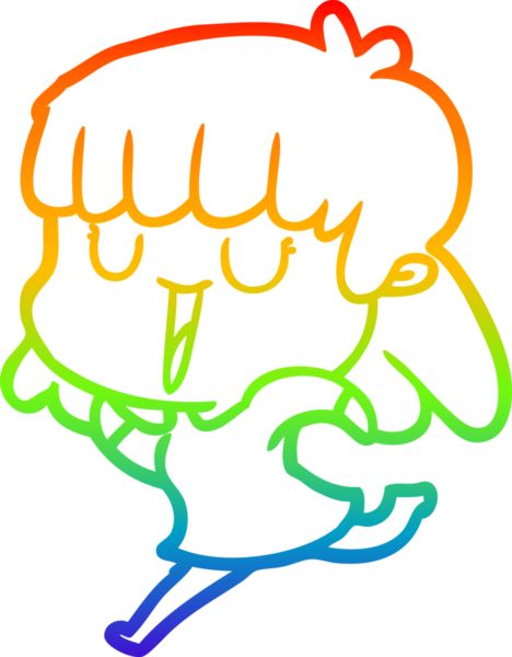 gökkuşağı gradyan çizimi bir insan tarafından çizilmiş bir karikatür kadın