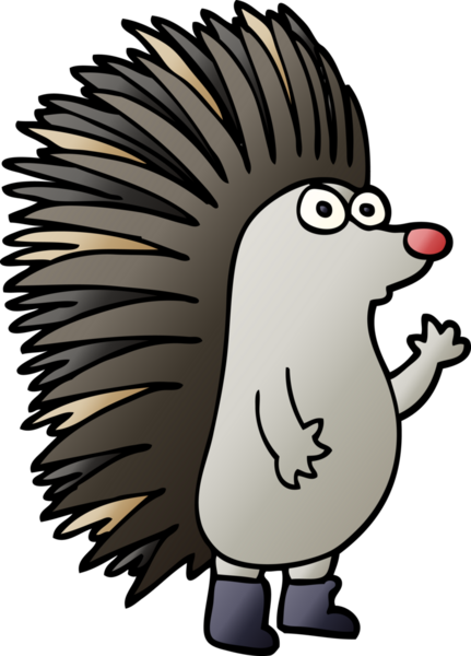 Bir insan tarafından çizilmiş çivili kirpi.