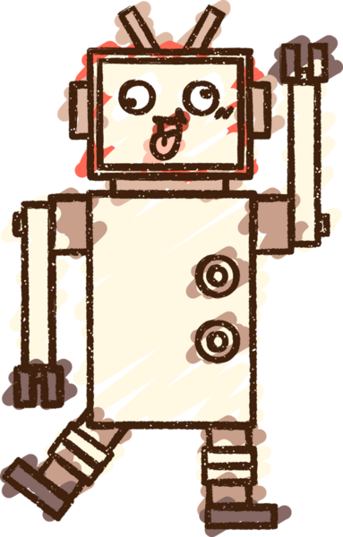 Bir insan tarafından çizilen Çılgın Robot Tebeşiri