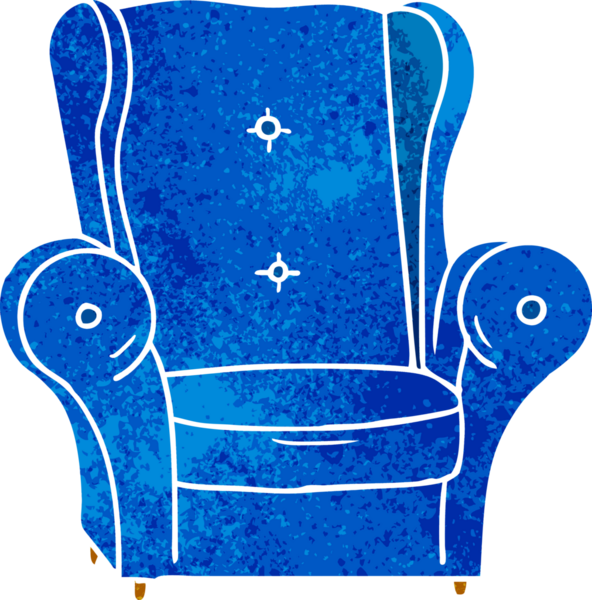 Bir insan tarafından çizilmiş eski bir koltuk karalaması.