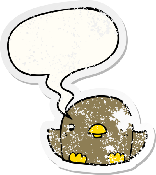 Konuşma baloncuğu olan karikatür hatunu, bir insan tarafından çizilmiş sıkıntılı, eski bir çıkartma.