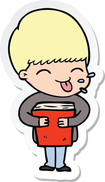 Bir insan tarafından çizilmiş bir çizgi film çocuğunun çıkartması.