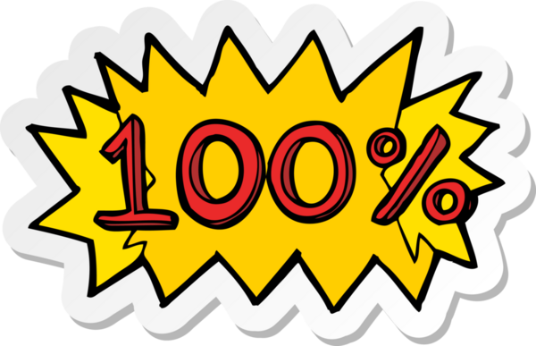 Bir insan tarafından% 100 çizilmiş bir karikatür çıkartması.