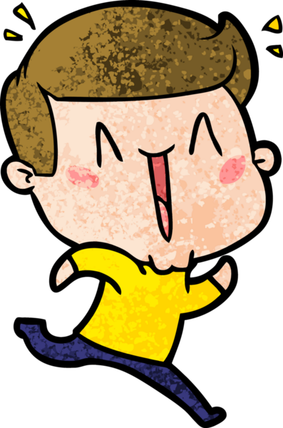 Bir insan tarafından çizilmiş heyecanlı bir çizgi film.