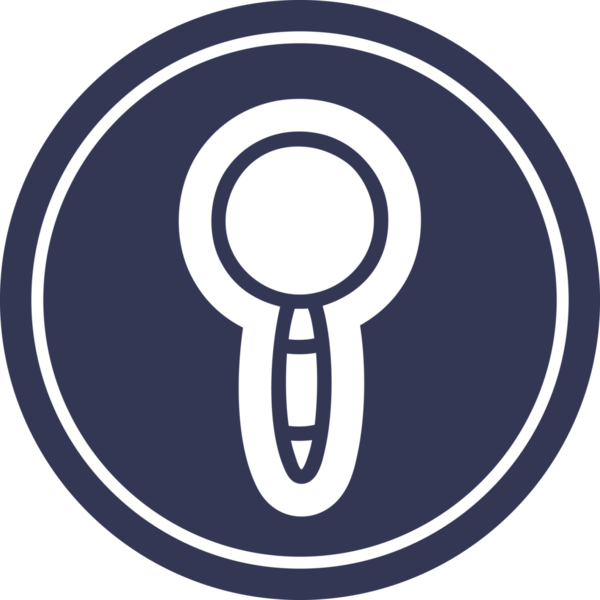 Bir insan tarafından çizilmiş büyüteç dairesel simge