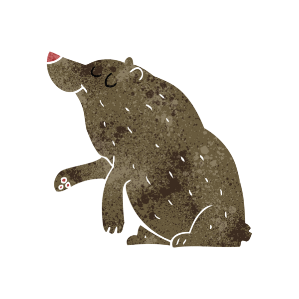 Bir insan tarafından çizilmiş serbest çizgi film ayısı.