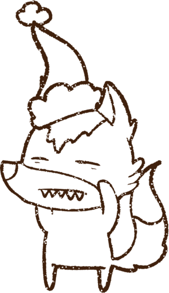 Bir insan tarafından çizilmiş Noel Köpeği Kömürü