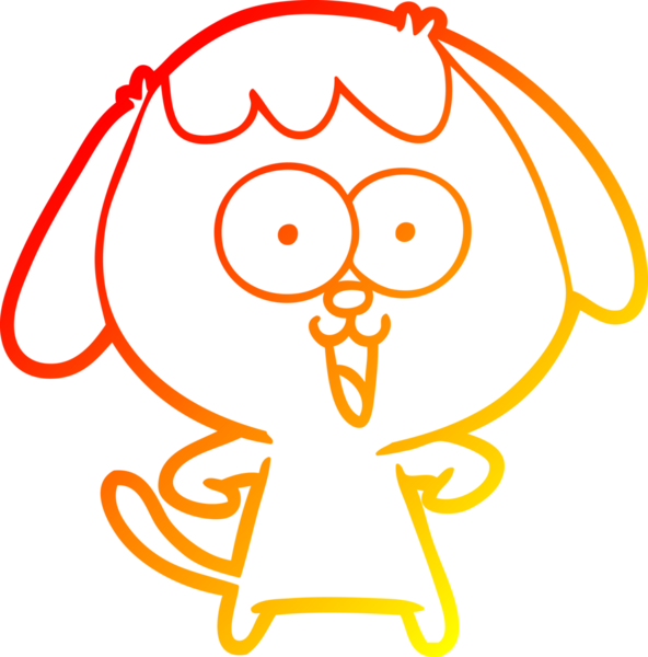 Bir insan tarafından çizilmiş sevimli bir köpeğin sıcak çizgi çizgisi.