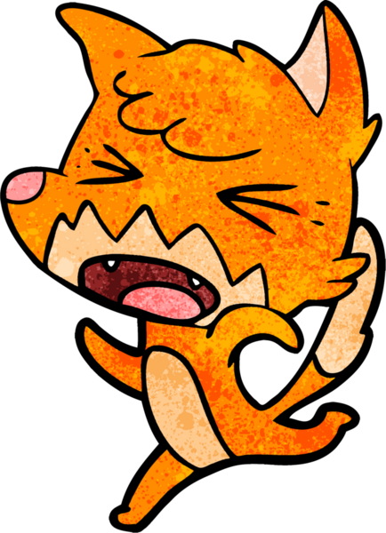Bir insan tarafından çizilen kızgın tilki çizgi filmi