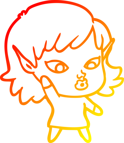 Bir insan tarafından çizilmiş güzel bir elf kızı çizimi.