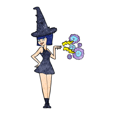 Bir insan tarafından çizilmiş cadılar bayramı cadısı çizgi filmi.