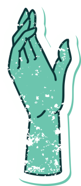 Bir insan tarafından çizilmiş sembolik dövmeli bir el resmi